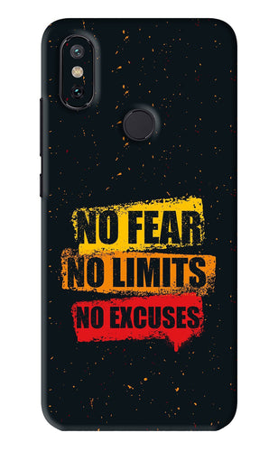 No Fear No Limits No Excuses Xiaomi Redmi Mi A2 Back Skin Wrap