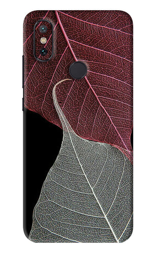 Leaf Pattern Xiaomi Redmi Mi A2 Back Skin Wrap