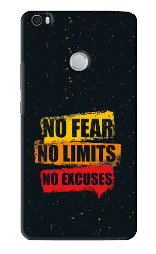 No Fear No Limits No Excuses Xiaomi Redmi Mi Max Back Skin Wrap