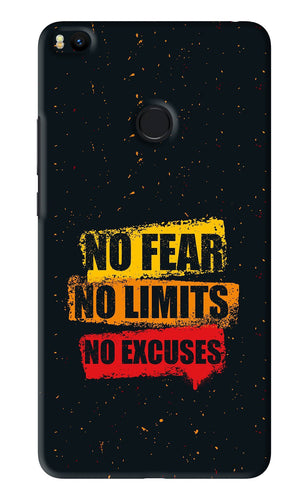 No Fear No Limits No Excuses Xiaomi Redmi Mi Max 2 Back Skin Wrap
