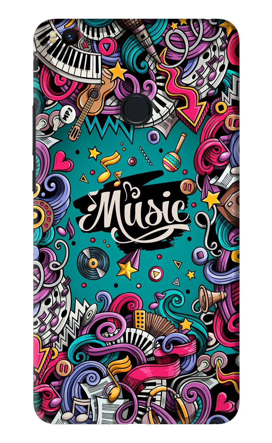 Music Graffiti Xiaomi Redmi Mi Max 2 Back Skin Wrap