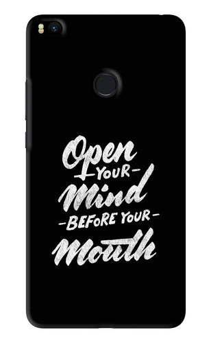 Open Your Mind Before Your Mouth Xiaomi Redmi Mi Max 2 Back Skin Wrap