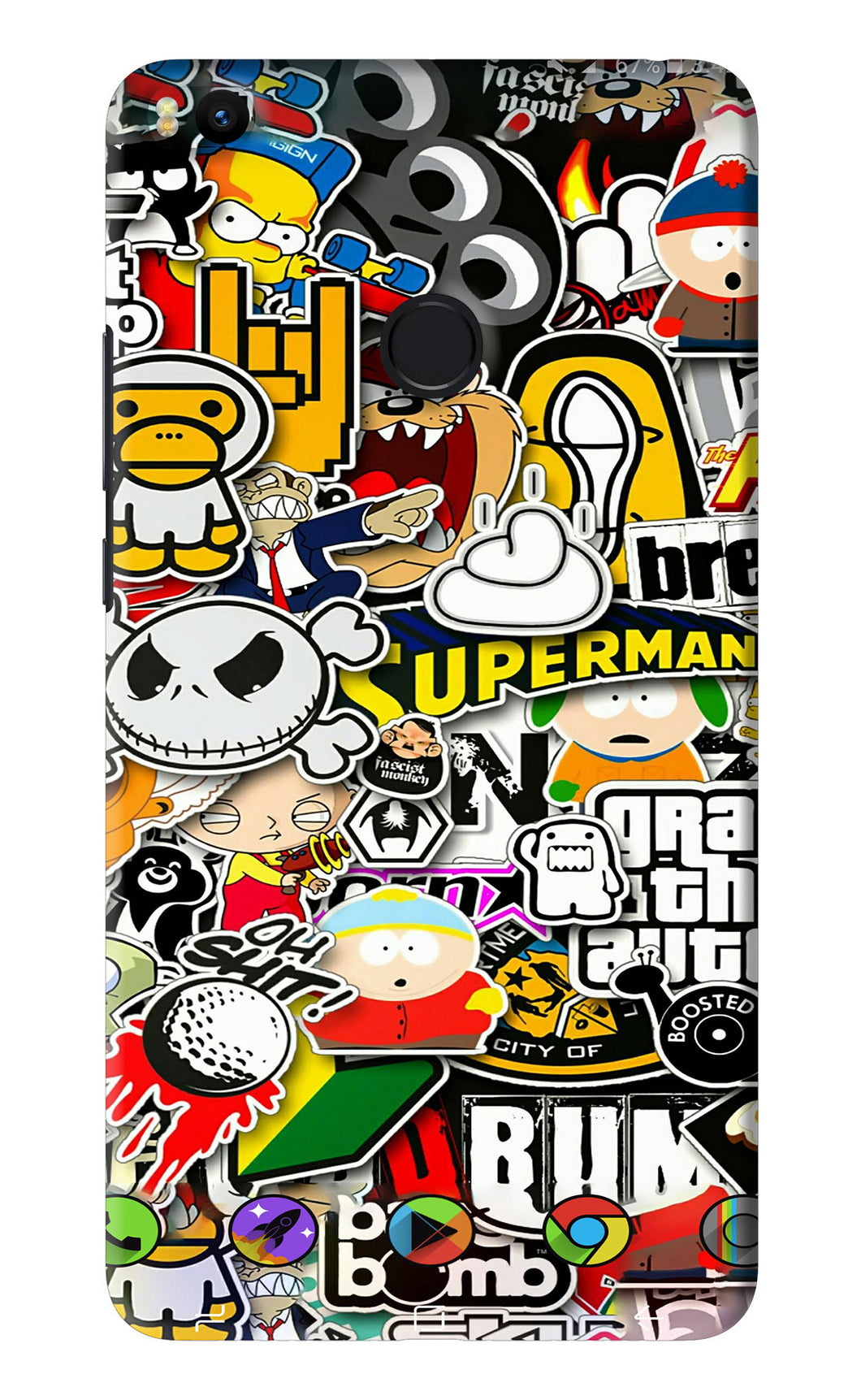Sticker Bomb Xiaomi Redmi Mi Max 2 Back Skin Wrap