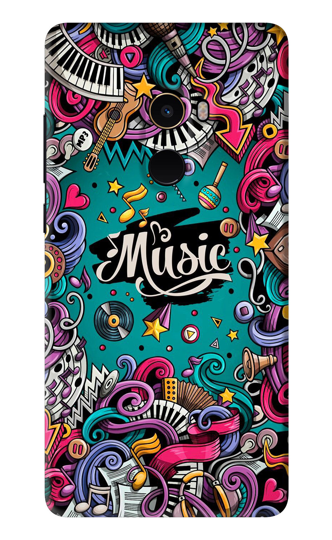 Music Graffiti Xiaomi Redmi Mi Mix 2 Back Skin Wrap