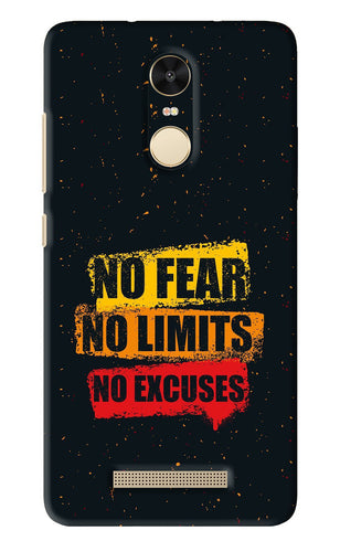 No Fear No Limits No Excuses Xiaomi Redmi Note 3 Back Skin Wrap