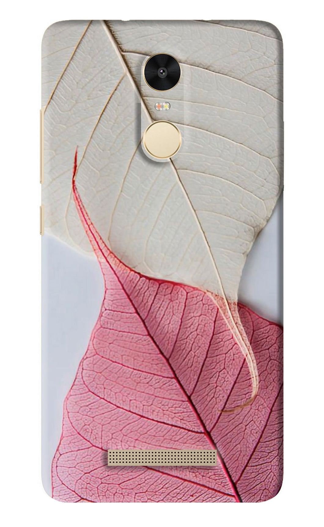 White Pink Leaf Xiaomi Redmi Note 3 Back Skin Wrap