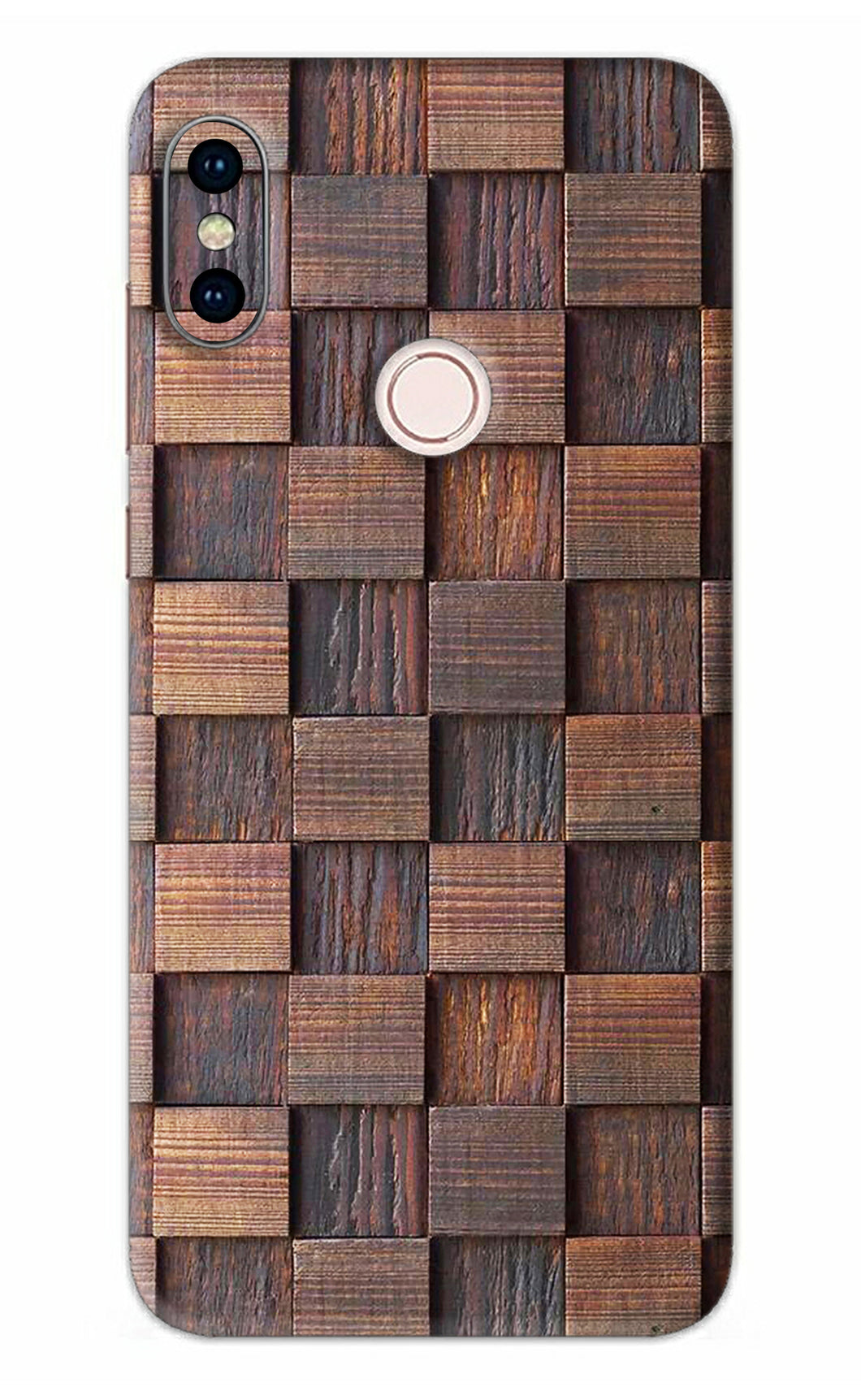 Wooden Cube Design Xiaomi Redmi Note 5 Pro Back Skin Wrap