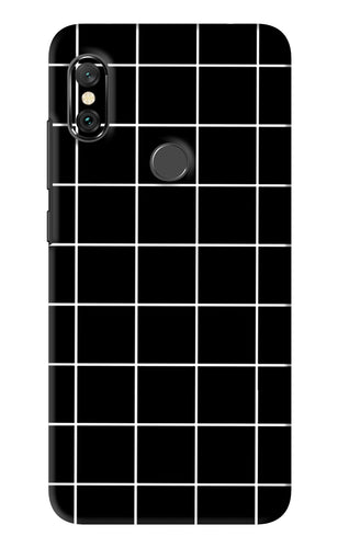 White Grid Xiaomi Redmi Note 6 Pro Back Skin Wrap