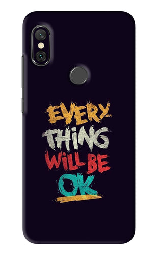 Everything Will Be Ok Xiaomi Redmi Note 6 Pro Back Skin Wrap