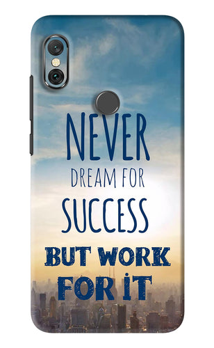 Never Dream For Success But Work For It Xiaomi Redmi Note 6 Pro Back Skin Wrap