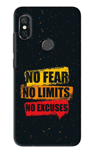 No Fear No Limits No Excuses Xiaomi Redmi Note 6 Pro Back Skin Wrap