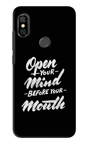 Open Your Mind Before Your Mouth Xiaomi Redmi Note 6 Pro Back Skin Wrap