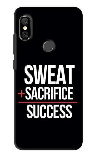 Sweat Sacrifice Success Xiaomi Redmi Note 6 Pro Back Skin Wrap