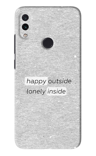 Happy Outside Lonely Inside Xiaomi Redmi Note 7 Back Skin Wrap