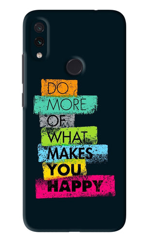 Do More Of What Makes You Happy Xiaomi Redmi Note 7 Back Skin Wrap