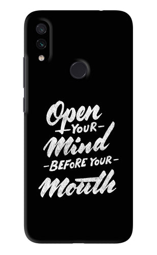 Open Your Mind Before Your Mouth Xiaomi Redmi Note 7 Back Skin Wrap