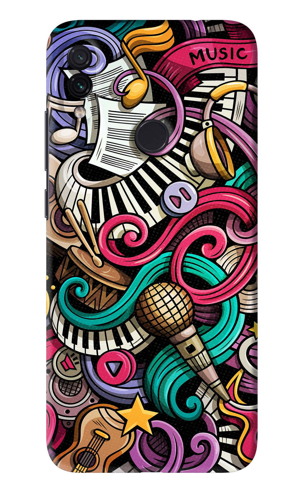 Music Abstract Xiaomi Redmi Note 7 Pro Back Skin Wrap