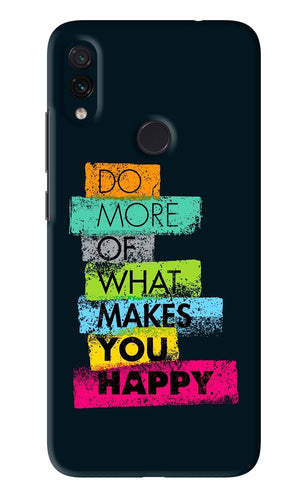 Do More Of What Makes You Happy Xiaomi Redmi Note 7 Pro Back Skin Wrap