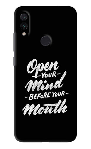 Open Your Mind Before Your Mouth Xiaomi Redmi Note 7 Pro Back Skin Wrap