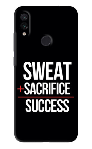 Sweat Sacrifice Success Xiaomi Redmi Note 7 Pro Back Skin Wrap