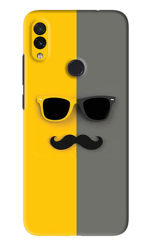 Sunglasses with Mustache Xiaomi Redmi Note 7 Pro Back Skin Wrap