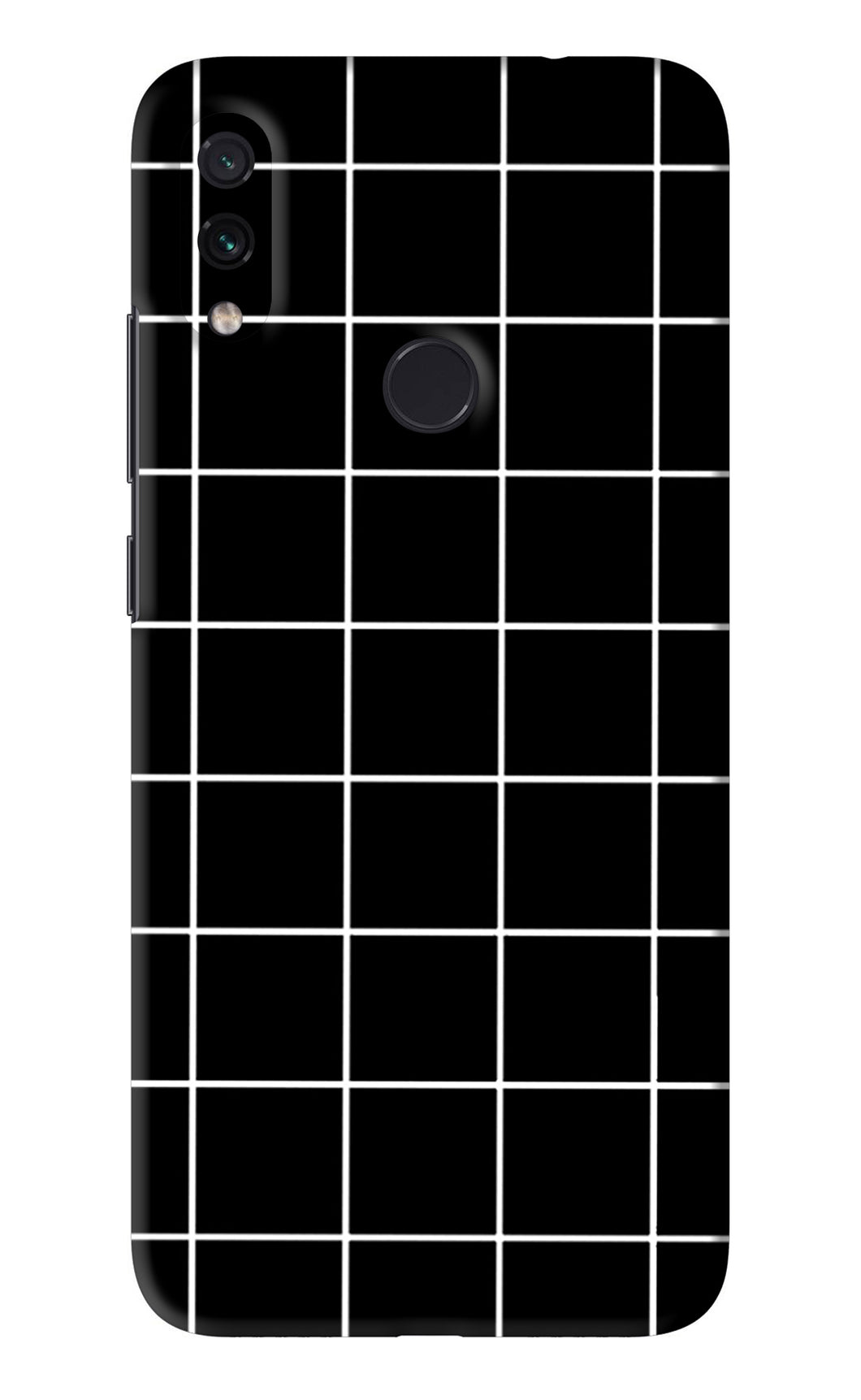 White Grid Xiaomi Redmi Note 7S Back Skin Wrap