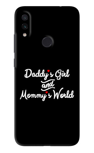 Daddy's Girl and Mommy's World Xiaomi Redmi Note 7S Back Skin Wrap