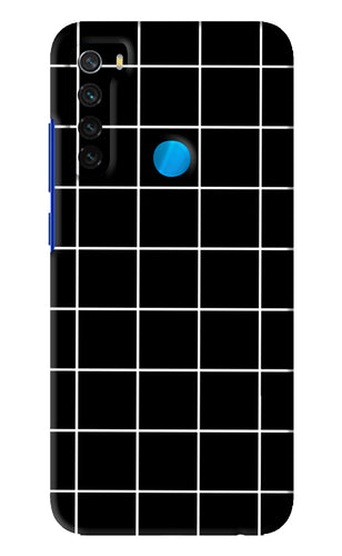 White Grid Xiaomi Redmi Note 8 Back Skin Wrap