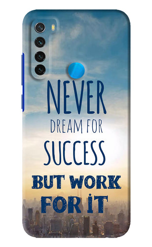 Never Dream For Success But Work For It Xiaomi Redmi Note 8 Back Skin Wrap