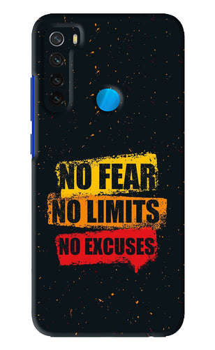 No Fear No Limits No Excuses Xiaomi Redmi Note 8 Back Skin Wrap