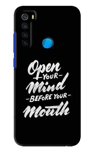 Open Your Mind Before Your Mouth Xiaomi Redmi Note 8 Back Skin Wrap