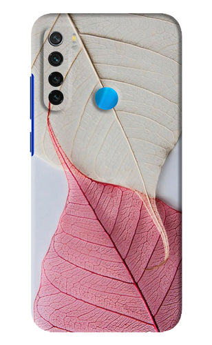 White Pink Leaf Xiaomi Redmi Note 8 Back Skin Wrap