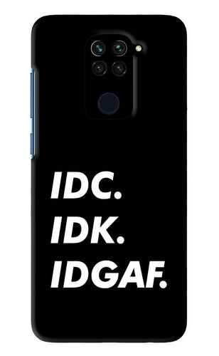 Idc Idk Idgaf Xiaomi Redmi Note 9 Back Skin Wrap