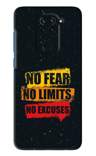 No Fear No Limits No Excuses Xiaomi Redmi Note 9 Back Skin Wrap