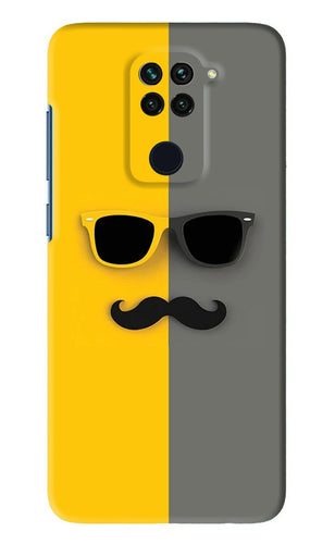 Sunglasses with Mustache Xiaomi Redmi Note 9 Back Skin Wrap