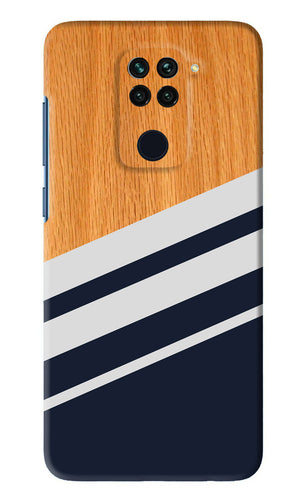 Black And White Wooden Xiaomi Redmi Note 9 Back Skin Wrap