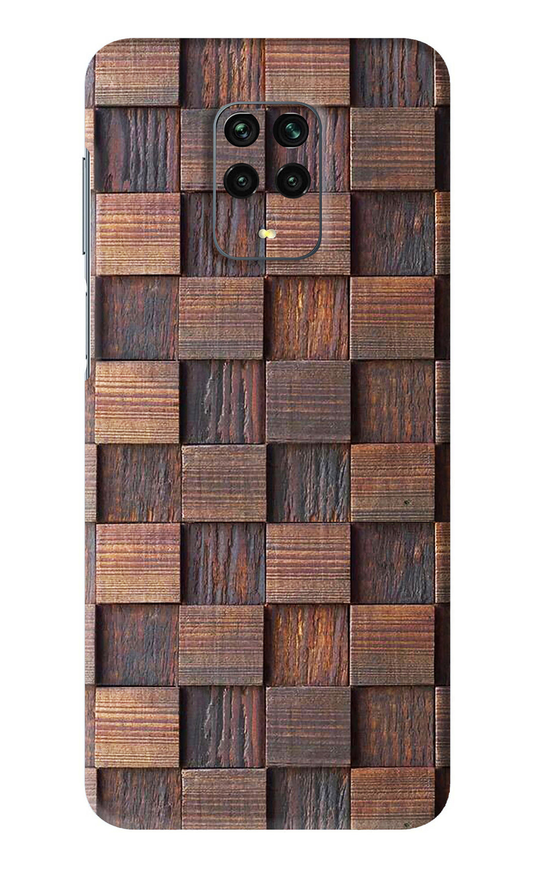 Wooden Cube Design Xiaomi Redmi Note 9 Pro Back Skin Wrap