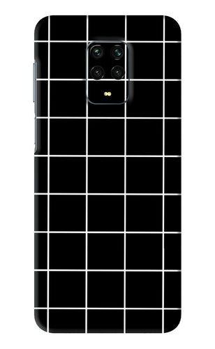 White Grid Xiaomi Redmi Note 9 Pro Back Skin Wrap