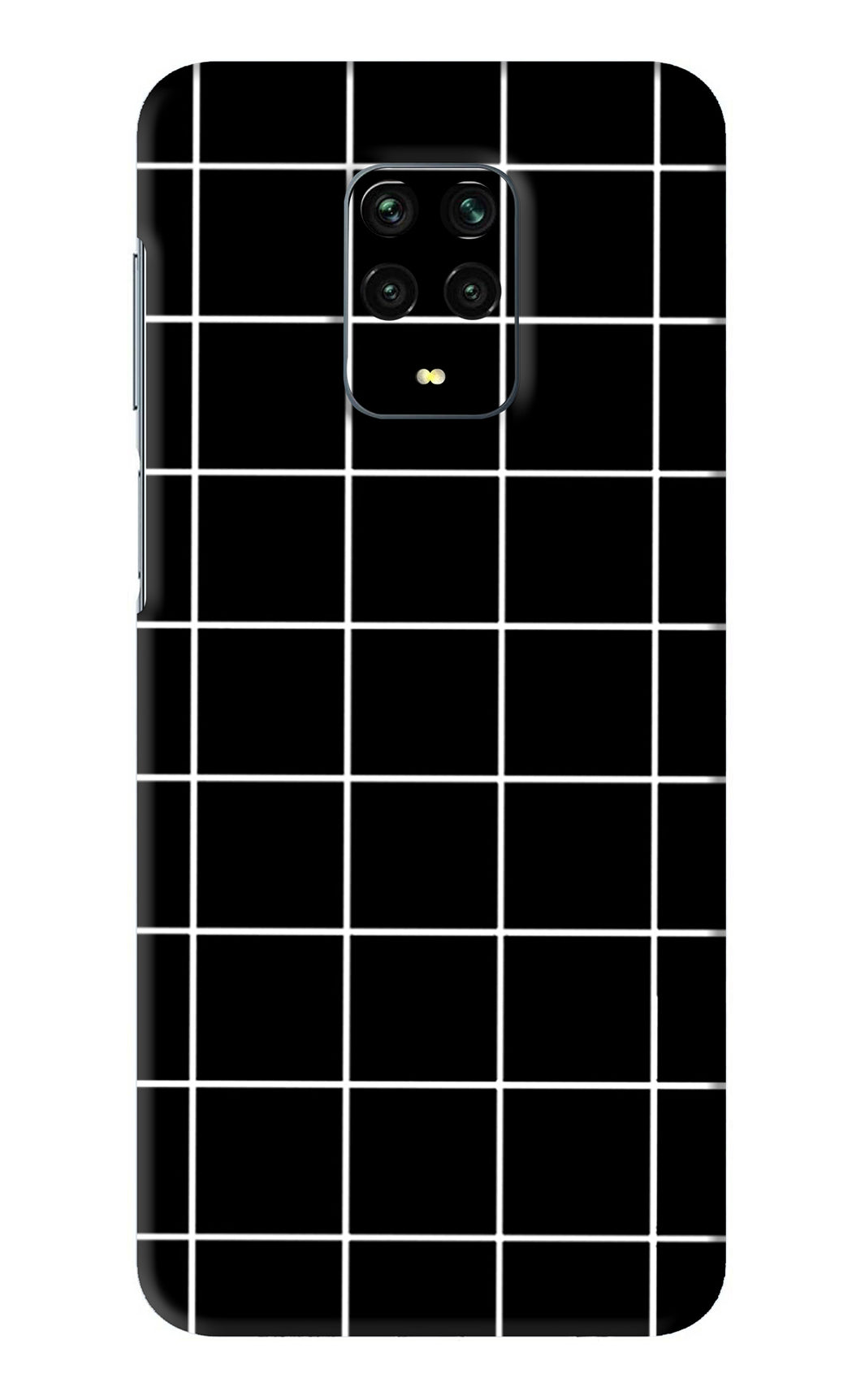 White Grid Xiaomi Redmi Note 9 Pro Back Skin Wrap