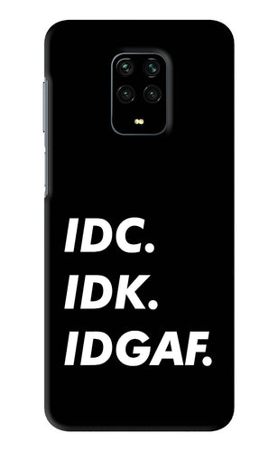 Idc Idk Idgaf Xiaomi Redmi Note 9 Pro Back Skin Wrap