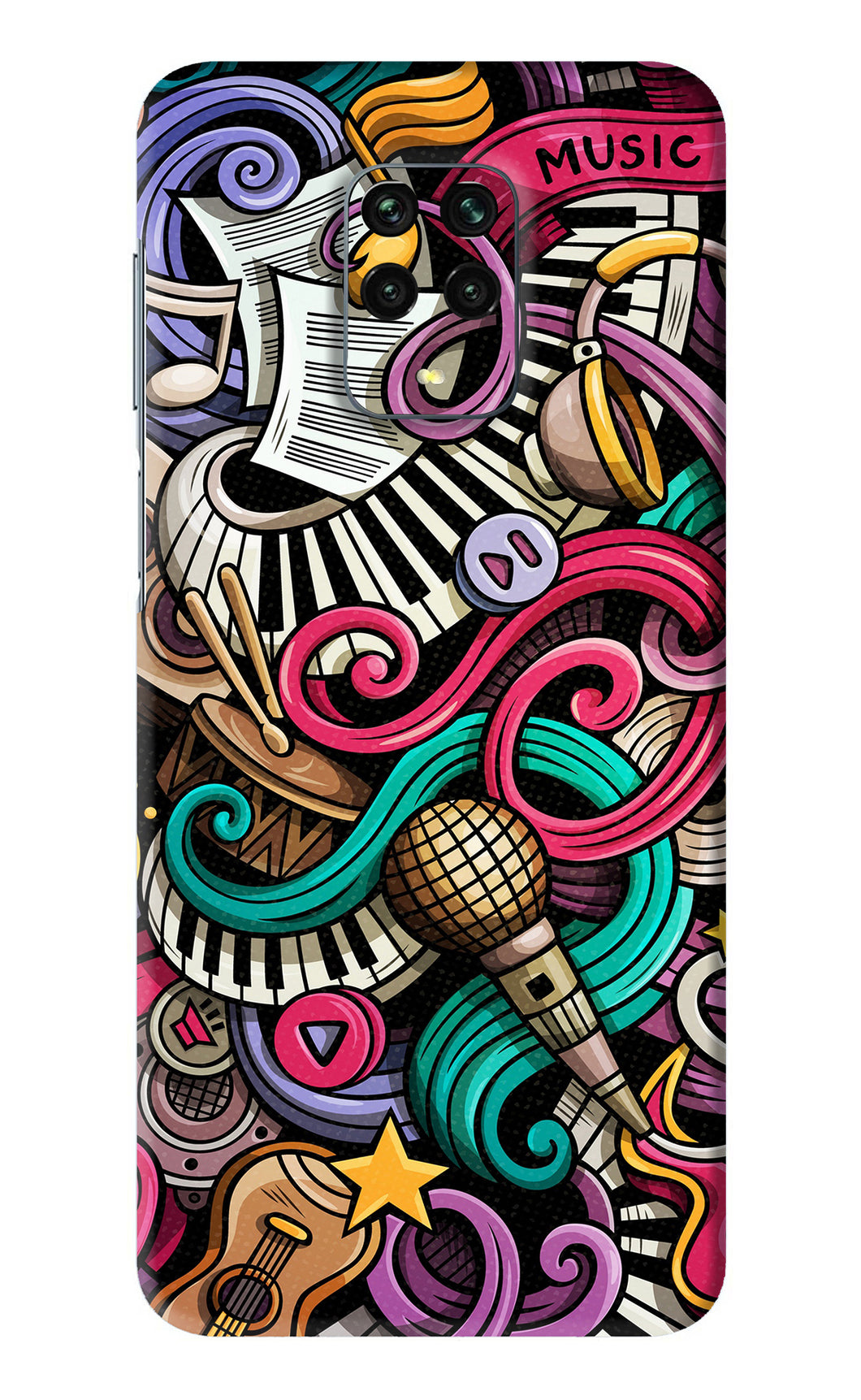 Music Abstract Xiaomi Redmi Note 9 Pro Back Skin Wrap