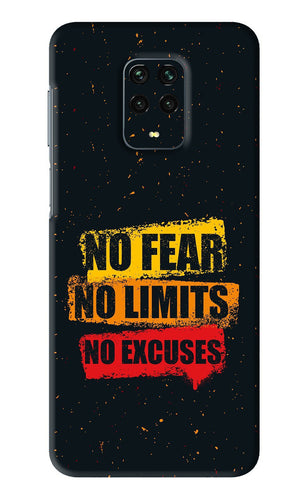 No Fear No Limits No Excuses Xiaomi Redmi Note 9 Pro Back Skin Wrap