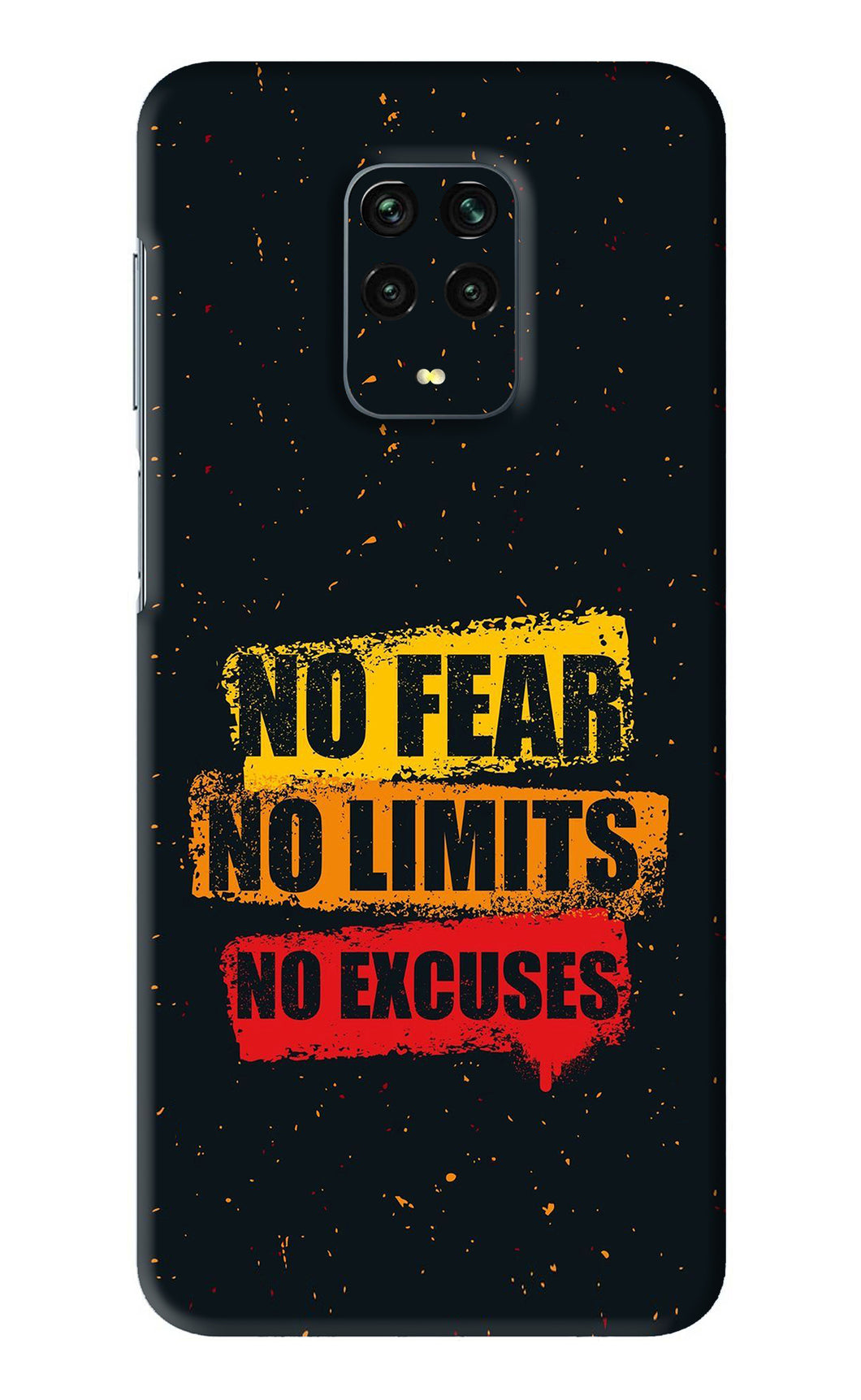 No Fear No Limits No Excuses Xiaomi Redmi Note 9 Pro Back Skin Wrap