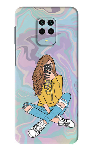 Selfie Girl Xiaomi Redmi Note 9 Pro Back Skin Wrap
