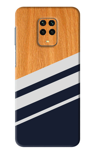 Black And White Wooden Xiaomi Redmi Note 9 Pro Back Skin Wrap