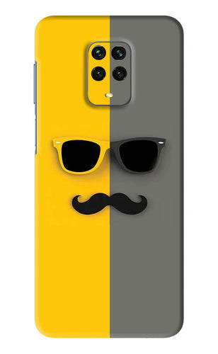 Sunglasses with Mustache Xiaomi Redmi Note 9 Pro Max Back Skin Wrap
