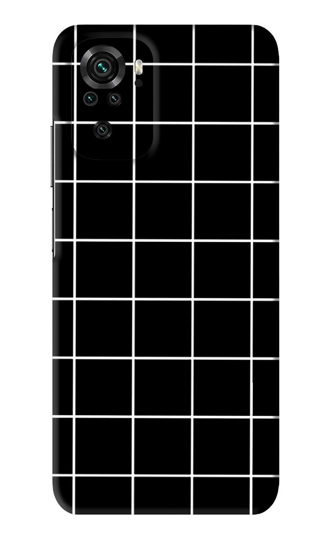 White Grid Xiaomi Redmi Note 10 Back Skin Wrap