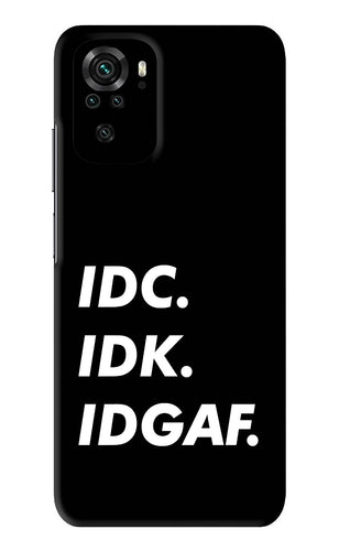 Idc Idk Idgaf Xiaomi Redmi Note 10 Back Skin Wrap