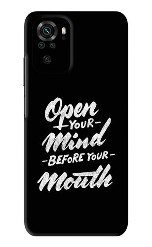 Open Your Mind Before Your Mouth Xiaomi Redmi Note 10 Back Skin Wrap