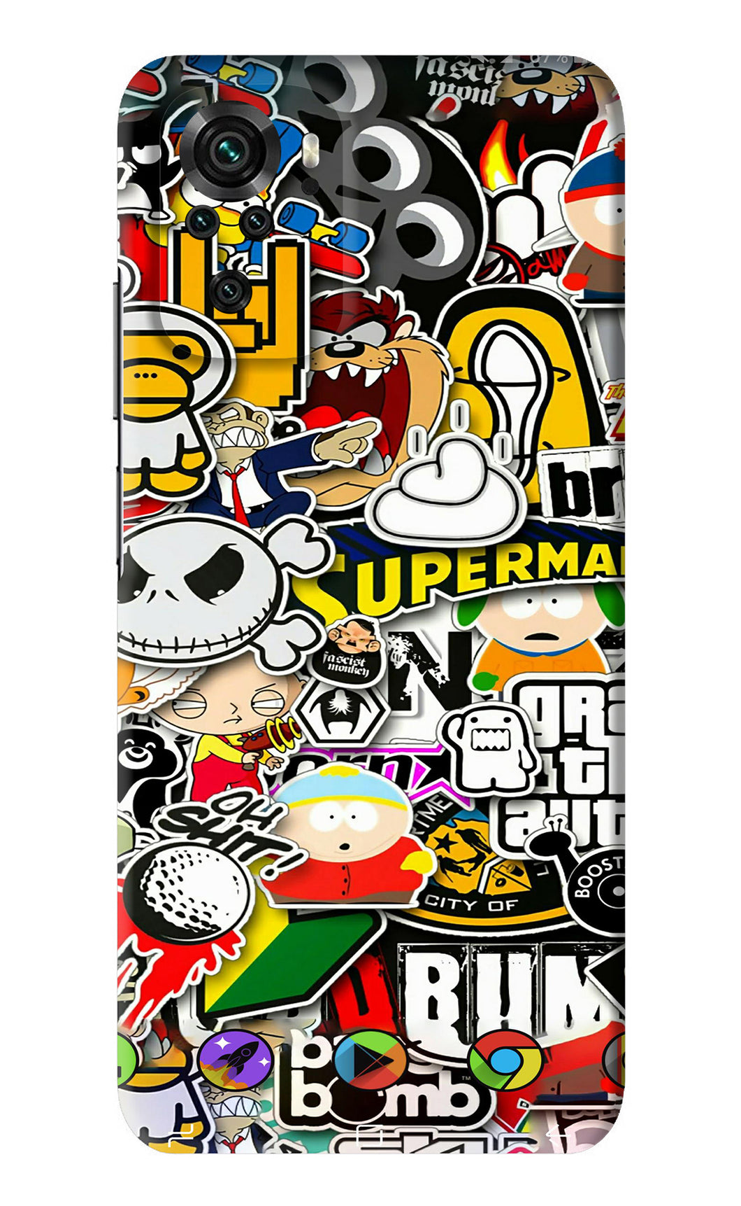 Sticker Bomb Xiaomi Redmi Note 10 Back Skin Wrap